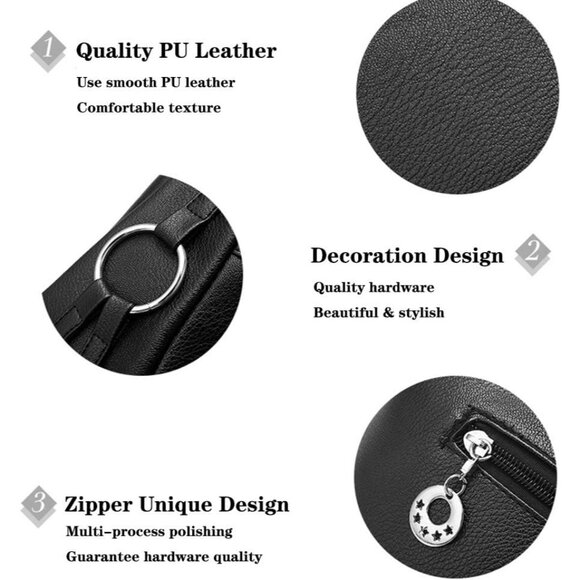 Women Leather Crossbody Bag Lightweight Purse Multiple Pockets Stylish - Picture 5 of 7